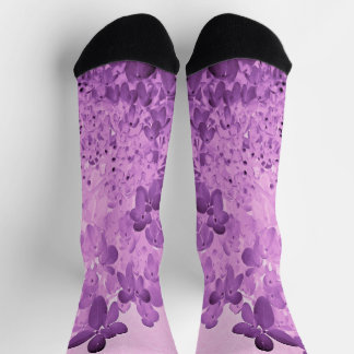 Elegant Pink and Black Limelight Hydrangea Socks