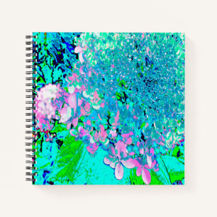 Elegant Pink and Blue Limelight Hydrangea Notebook