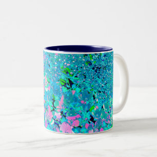 Elegant Pink and Blue Limelight Hydrangea Two-Tone Coffee Mug