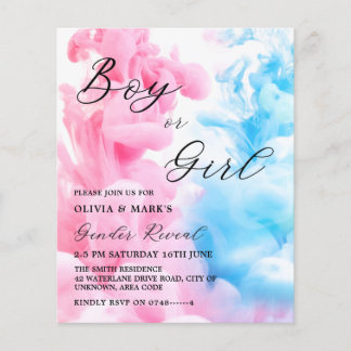 Elegant Pink and Blue Smoke Gender Reveal Party