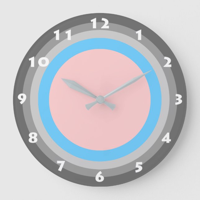 ELEGANT PINK AND BLUE Wall Clock (Front)
