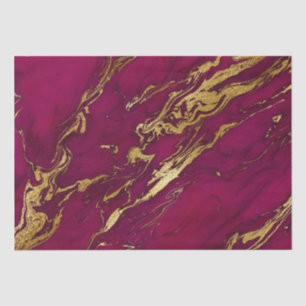 Elegant Pink and Gold Autumn Fall Marble Stone Tissue Paper