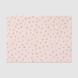 Elegant Pink And Gold Foil Confetti Dots Pattern Tissue Paper