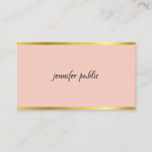 Elegant Pink And Gold Hand Script Professional Business Card