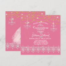 Elegant Pink and Gold Quinceañera