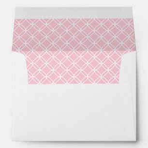 Elegant Pink and Grey Geometric Pattern Wedding Envelopes