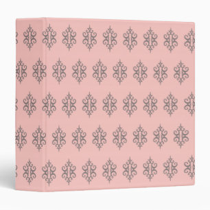 Elegant Pink and Grey Pattern Binder