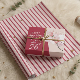 Elegant Pink and Maroon Diagonal Stripes Modern  Wrapping Paper