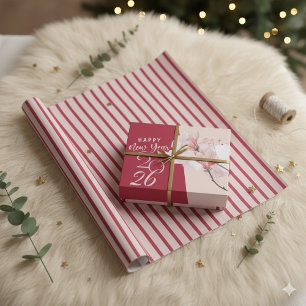 Elegant Pink and Maroon Diagonal Stripes Modern Wrapping Paper