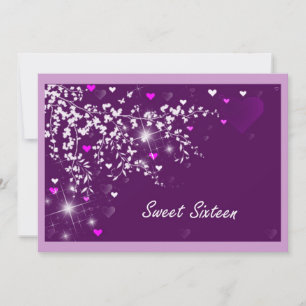 Elegant Pink and Mauve Sweet Sixteen Invitation