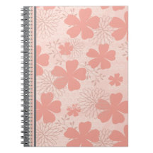 Elegant Pink and Melon Floral Spiral Notebook