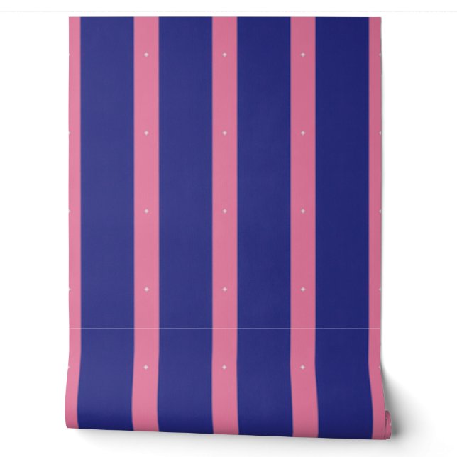 Elegant Pink and Navy Stripes Wallpaper (Unrolling)