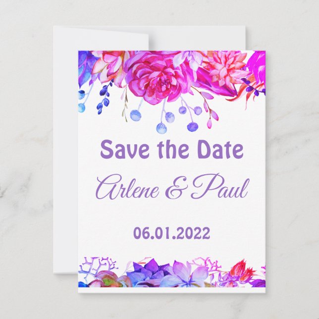 Elegant Pink and purple arrangement Invitation (Front)