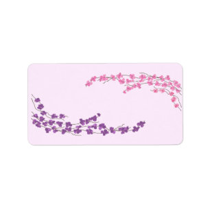 Elegant Pink and Purple Blossoms Label