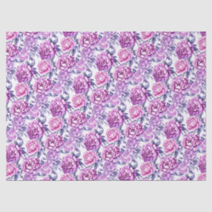 Elegant Pink and Purple Floral Tissue Paper