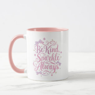Elegant Pink and Purple Sparkle Script Mug