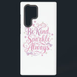 Elegant Pink and Purple Sparkle Script Samsung Galaxy Case<br><div class="desc">Share a message of kindness and inner light with this elegant "Be Kind, Sparkle Always" graphic. The beautiful, flowing script in shades of pink and purple, accented with delicate sparkles, is a magical reminder to be compassionate while letting your own unique light shine. It's a perfect, uplifting statement of positivity....</div>