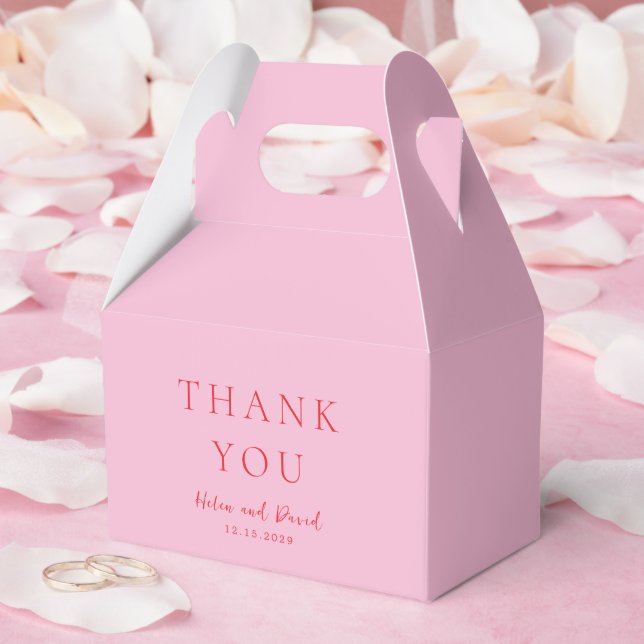 Elegant Pink and Red Classic Wedding Favor Box (Wedding)