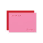 Elegant Pink and Red Flat Thank You Card