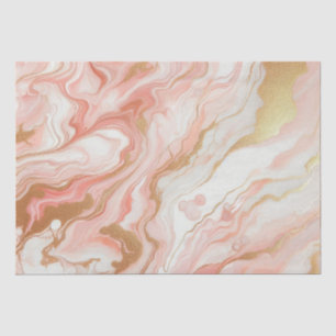 Elegant Pink and Rose Gold Foil Marble Tissue Paper