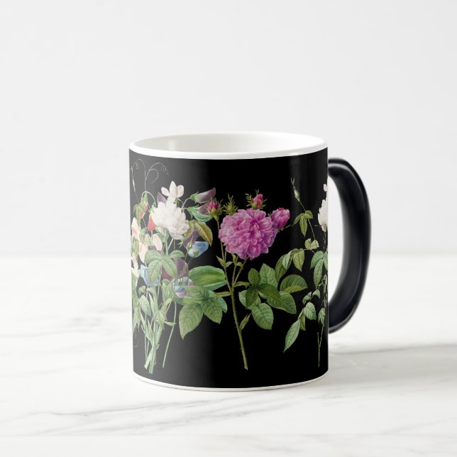Elegant Pink and White Floral Botanical Design Magic Mug (Front Right)