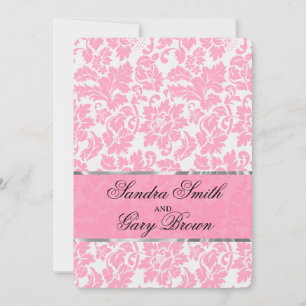 Elegant Pink And White Floral Damas Wedding Invitation