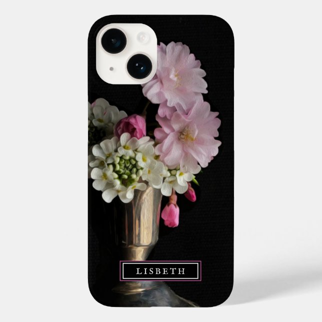 Elegant Pink and White Floral  iPhone Case (Back)