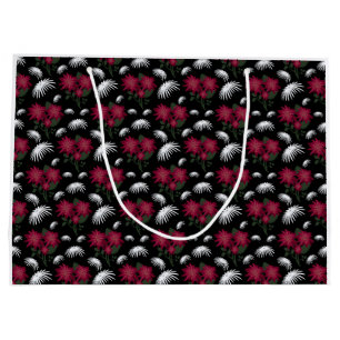 Elegant Pink and White Floral Pattern Large Gift Bag