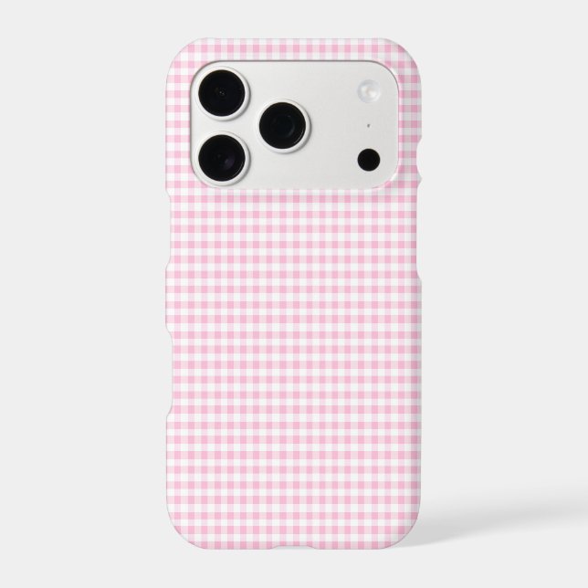 Elegant Pink and White Gingham Pattern  (Back)