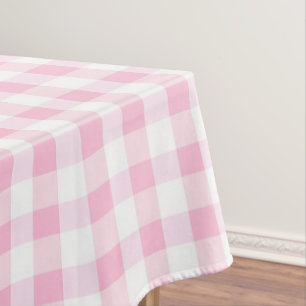 Elegant Pink and White Gingham Pattern  Tablecloth