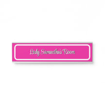Elegant Pink and White Personalized Name Plate