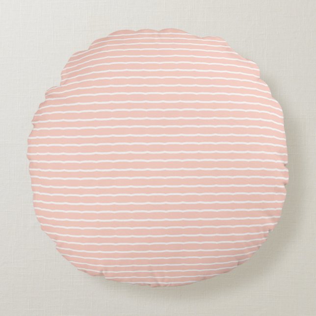 Elegant Pink and White Wavery Stripes Body Pillow (Front)