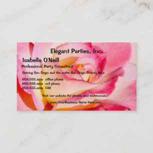 Elegant Pink and Yellow Rose Business Card