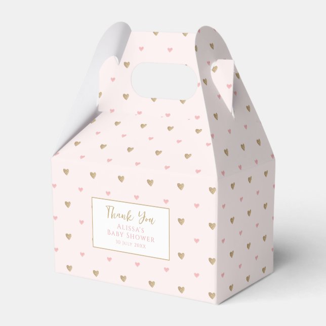 Elegant Pink Baby Shower Favor Box (Front Side)