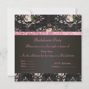 ELEGANT PINK BACHELORETTE INVITATION floral print