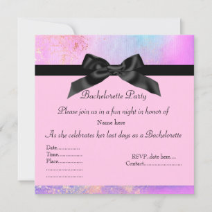 ELEGANT PINK BACHELORETTE INVITATION gold detail