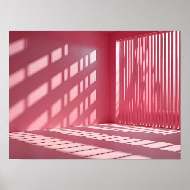 Elegant Pink Background with Light and Shadow Play Poster (Front)