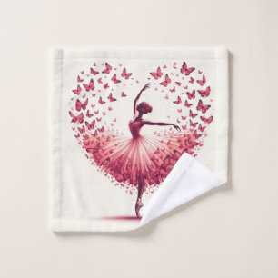 Elegant Pink Ballerina Ballet Towel Set