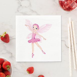 Elegant Pink Ballerina Fairy For Dance Lovers  Napkin