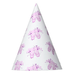 Elegant Pink Ballet Birthday Pointe Shoes Party Hat