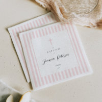 Elegant Pink Baptism Paper Napkin