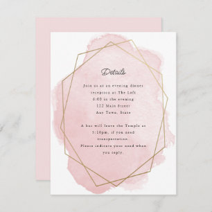 Elegant Pink Bat Mitzvah Reception Card