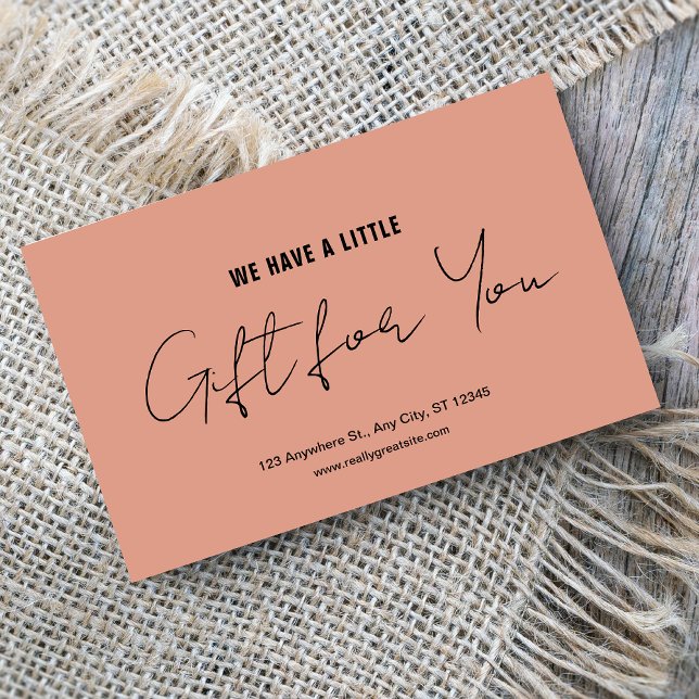 Elegant Pink & Black Handwritten Gift Certificate (Creator Uploaded)