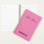 Elegant Pink Black Script Salon Appointment Book Planner<br><div class="desc">Promoting your beauty salon is easy with a branded pen to give your clients.The display text is an elegant black script. You can replace the display text with a custom message such as your beauty salon's name and phone number. The pen is pink. The text is black. This promotional pen...</div>