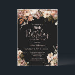 Elegant Pink Black Watercolor Floral 90th Birthday Invitation<br><div class="desc">Elegant Pink Black Watercolor Floral 90th Birthday Invitation
This elegant 90th surprise birthday party invitation is perfect for your special event! This design features beautiful pink watercolor flowers on a black background. The custom typography is trendy and elegant!</div>