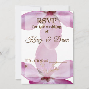 Elegant  Pink Blossom  RSVP Photo Card