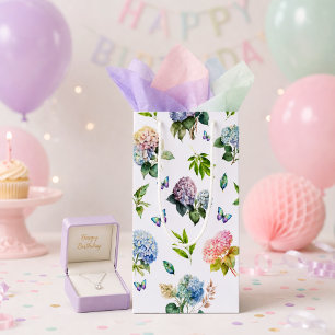 Elegant Pink Blue Hydrangea Garden Small Gift Bag