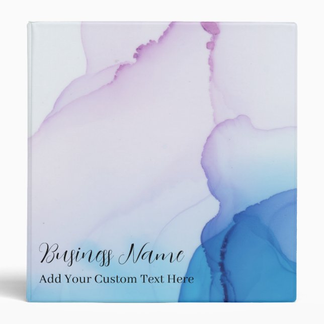 Elegant Pink & Blue Watercolor Professional Binder (Front)