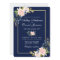 Elegant Pink Blush Blue Floral Wedding Gold Frame