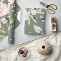 Elegant Pink Blush Eucalyptus Modern Green